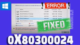 Windows INSTALL Error 0x80300024 [upl. by Benjamin402]