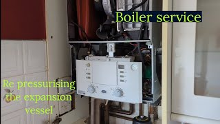 Worcester Bosch CDI Classic Re pressurising the expansion vessel using the filter [upl. by Yerdua149]