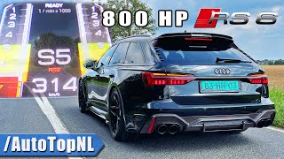 800HP AUDI RS6 C8 ABT  0300KMH ACCELERATION amp SOUND by AutoTopNL [upl. by Romelle]