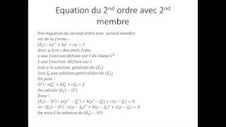 Equations différentielles partie 6  Equation du second ordre avec second membre [upl. by Suiravaj]