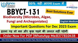 BBYCT131 Important Questions With Answers For ExamDec 2023 Exam99 यही आएगा Exam में [upl. by Ulyram]