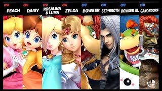 Peach and Daisy and Rosalina amp Luma and Zelda VS Bowser and Sephiroth and Bowser Jr and Ganondorf [upl. by Carmelo]