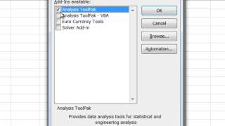 How to Install the Data Analysis ToolPak in Microsoft Excel [upl. by Granger253]