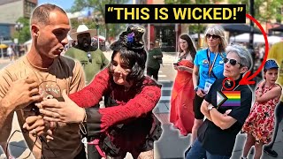 LGBTQ Pastor Gets Confronted by Street Preacher [upl. by Airdnahs]