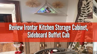 Review Irontar Kitchen Storage Cabinet Sideboard Buffet Cabinet with Rattan Decorated Doors Farmho [upl. by Lenahtan]