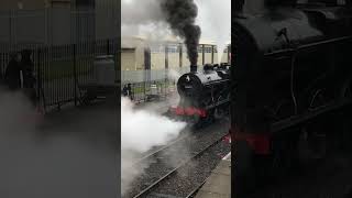 Footplate crew LMS 4F midland 44422 BishopsLydeard steam locomotive railways westsomerset [upl. by Theis574]