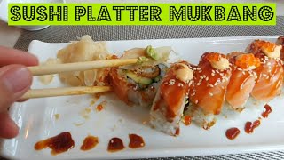 Epic Sushi Feast Sushi Platter Mukbang  Fried Maki  Crispy Tempura Roll  Stir Fried Duck Mukbang [upl. by Jahdal]