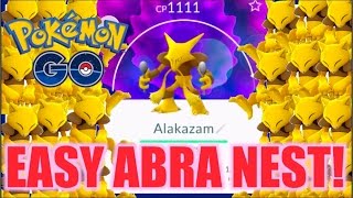 HOW TO GET ALAKAZAM EASY POKEMON GO ABRA NEST [upl. by Eixor]