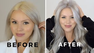 HOW TO GET RID OF YELLOW HAIR WITH TONER  WELLA T18 TUTORIAL [upl. by Eberto]