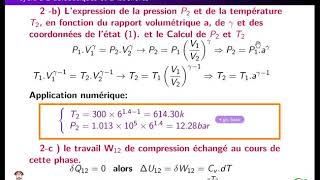 Etude de cycle de Beau de Rochas cycle dotto examen corigé thermodynamique 1 [upl. by Acsot]