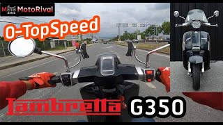 TopSpeed Lambretta G350 amp Accerelation Test by MotoRival [upl. by Marka711]