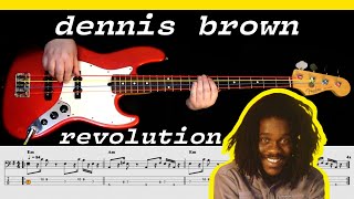 BASSLINE  Dennis Brown  Revolution 1985  Sly amp Robbie  Notation  TABS [upl. by Enelegna]