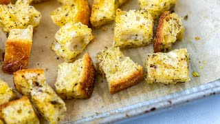 Easy Homemade Croutons Recipe [upl. by Ymeraj]