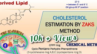 CHOLESTEROL ESTIMATION BY ZAKS METHOD [upl. by Attiuqaj]