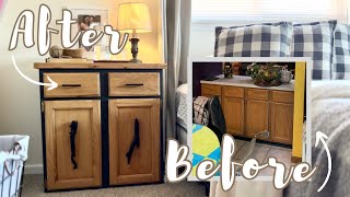 HOW WE TURNED KITCHEN CABINETS INTO NIGHTSTANDS  DIY FARMHOUSE NIGHTSTANDS [upl. by Ameehsat]