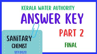 Sanitary Chemist Answer Key  Final PART [upl. by Enaht]