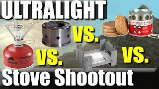 Ultralight Backpacking Stove Comparison MSR vs Alcohol vs Esbit vs Stove in a can [upl. by Eicyac]