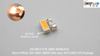 Warm White LED 28003000K Side view 3014 SMD LED Package [upl. by Doscher]