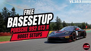 Porsche 992 GT3 R  FREE BASELINE SETUP  Assetto Corsa Competizione  ACC v1103 [upl. by Mairam]