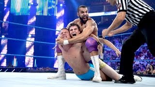 Jinder Mahal vs two local athletes SmackDown August 10 2012 [upl. by Gasperoni]