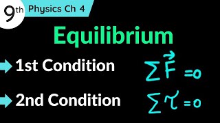 Equilibrium and Conditions of Equilibrium  First amp Second Condition of Equilibrium Class 9 Physics [upl. by Mit947]