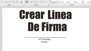 ✅ Como Hacer Linea de Firma en WORD  Fácil y Rápido  Método 2023 [upl. by Shinberg]