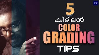 കളർ ഗ്രേഡിംഗ് 5 Tips  Color Grading Premiere Pro Malayalam Tutorial  Lumetri Color [upl. by Aicetel184]