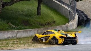 NEAR CRASH  Mclaren P1 GTR Spins Out at Laguna Seca Corkscrew [upl. by Kenwood]