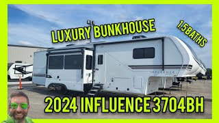 Luxury Bunkhouse with half bath 2024 Grand Design Influence 3704BH fifth wheel [upl. by Nodaj]