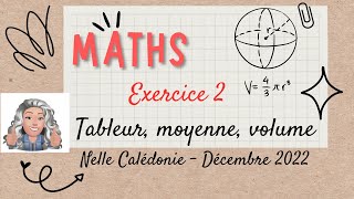 BREVET CORRIGÉ MATHS 2022 sujet de Nouvelle Calédonie  exercice 2 brevet 2023 maths 3ème 3eme [upl. by Amalea]