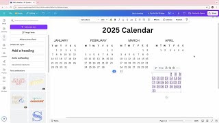 Make Your 2025 Calendar in Canva No Design Skills Needed  StepbyStep Guide [upl. by Esnofla819]