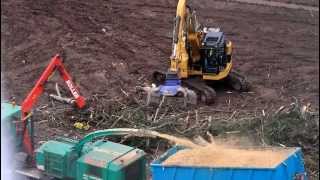 „Noller der Holzhäcksler mit Powerquot shreddert Baume aus Stuttgarts Schlossgarten [upl. by Josselyn]