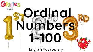 Ordinal Numbers FROM 1 TO 100 [upl. by Arela]