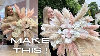 How To Make A Flower Installation  Pampas arrangement DIY [upl. by Karine]