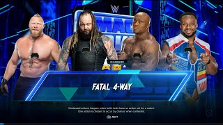 FATAL 4WAY Brock Lesner Vs Bray Wyatt Vs Bobby Lashley Vs Big E [upl. by Htinnek969]