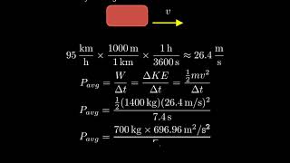 A 1400kg sports car accelerates from rest to 95 kmh in 74 s What is the average power delivered [upl. by Eevets]