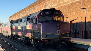 MBTA NewburyportRockport Line trains with tons of horn  Chelsea [upl. by Innus428]