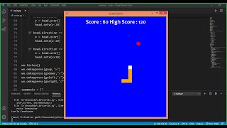 Make Snake Game in Python using Turtle Module  Source Code Python  Snake Game Python [upl. by Arrakat]