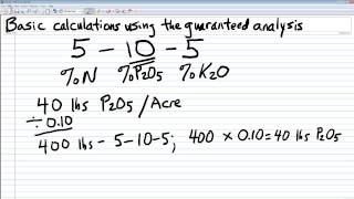 Basic Fertilizer Label Calculations with a Dry Formulation [upl. by Eelnayr71]