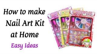 DIY Cute Nail Art Kit  How to make Nail Art Kit at home  Homemade Nail Art Kit  Paper Craft [upl. by Arreis]