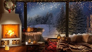 Cozy Winter Ambience  Christmas Snow Ambience  Gentle Snowfall amp Fireplace [upl. by Bridget686]