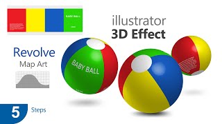 3d revolve illustrator with Map ArtLesson 5 [upl. by Ario87]