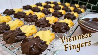 Viennese Fingers Cookies Recipe  Viennese Biscuits  Butter Cookie Recipe  Rahiza Dorah [upl. by Annaiv]