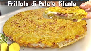 FRITTATA DI PATATE FILANTE croccante in padella 🥔 ricetta facile e veloce [upl. by Anirb402]