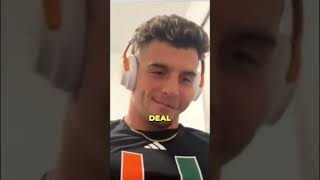 Xavier Restrepo Reveals His Post Game Secret miamihurricanefootball miamifootball canesfootball [upl. by Alvin]