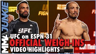 UFC on ESPN 31 official weighin highlights [upl. by Cookie]