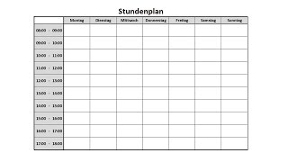 Stundenplan Tagesplan zum Ausdrucken in Excel Tutorial für Anfänger [upl. by Tolman]