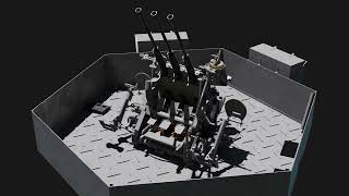 Type 96 25mm AA gun Test Animation [upl. by Ahtiuqal]