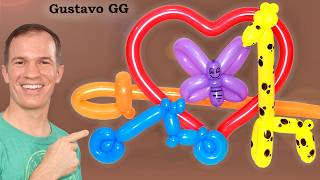 COMO HACER FIGURAS CON GLOBOS 🤩 globoflexia facil  globologia infantil paso a paso  gustavo gg [upl. by Ymmit]