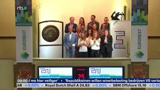 Opening Amsterdam Stock Exchange Euronext by team StartupFest Europe [upl. by Einnol]